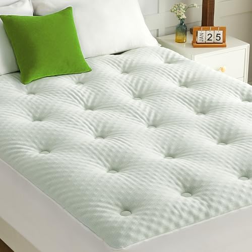 QUIETSEA Reversible Queen Mattress Topper with Bamboo Viscose and Waterproof Cover 1