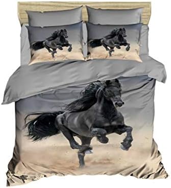 OZINCI 3D Horse Duvet Cover Set Queen Size 1