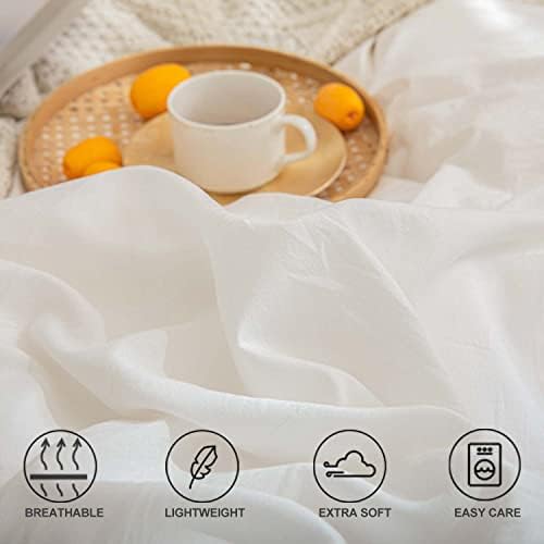 Faincy White Ruffle Duvet Cover Set King Size 3PC with Zipper