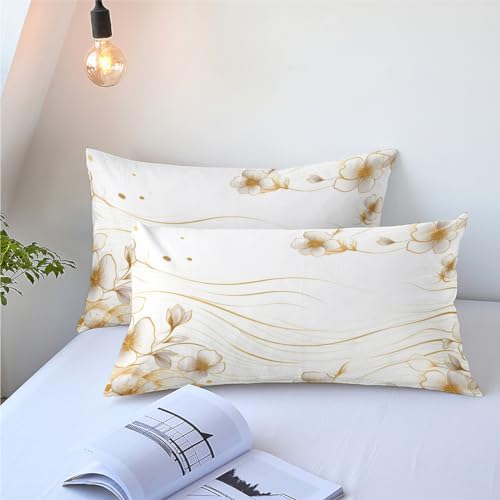 Cherry Blossom Duvet Cover Set Queen Size with Zipper and Pillowcases
