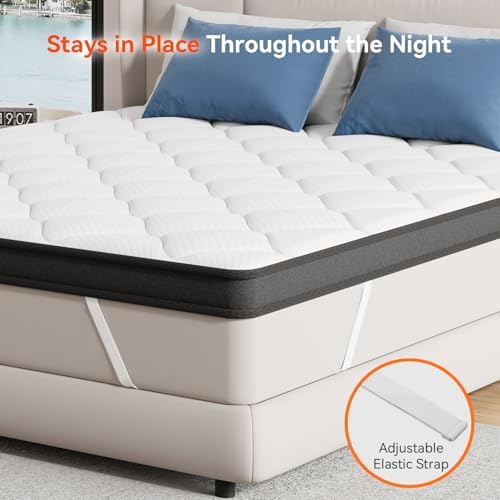 ELEMUSE 3 Inch Twin XL Mattress Topper with Cooling Pillowtop
