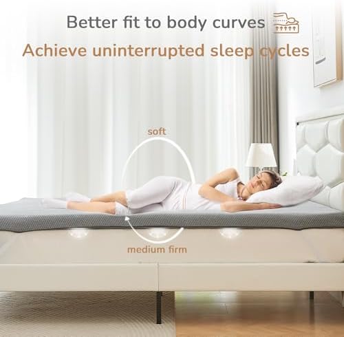 Aiwees 3 Inch Memory Foam Mattress Topper Queen