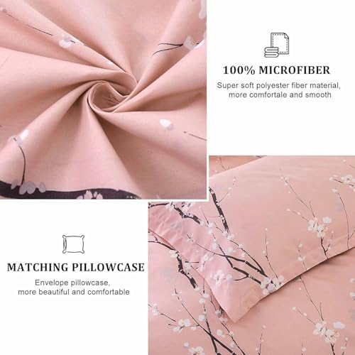 WONGS BEDDING Pink Floral Duvet Cover Set King