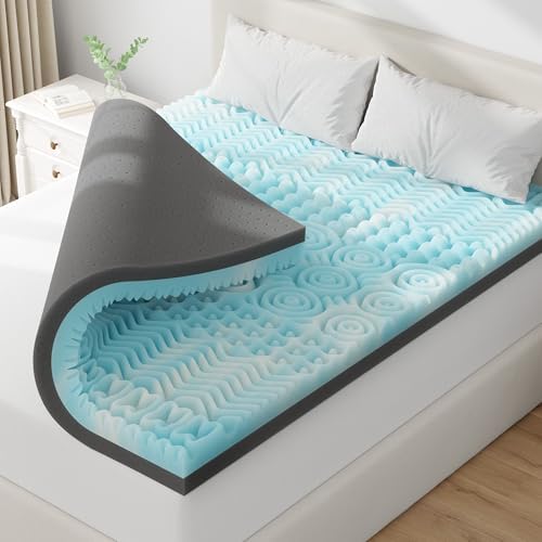 EnHomee 4 Inch Mattress Topper with 7-Zone Cooling Gel
