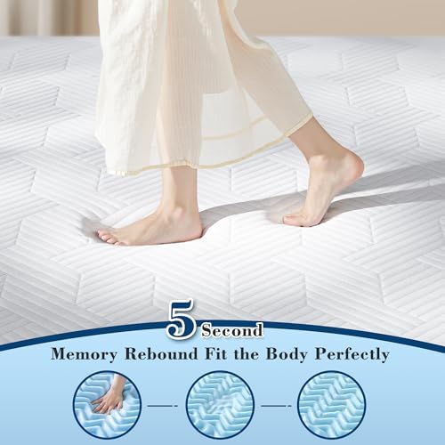 EnHomee 3 Inch Queen Memory Foam Mattress Topper with Cooling Gel