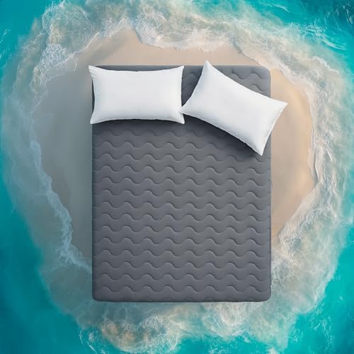 Sleep Zone Queen Cooling Mattress Pad with Waterproof Protection