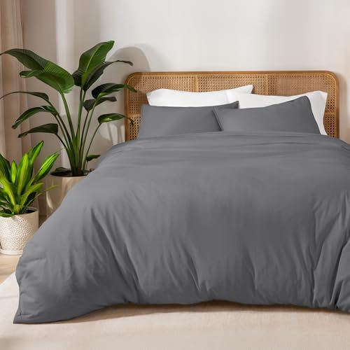 Bare Home Organic Cotton Duvet Cover Set - TwinTwin XL Grey