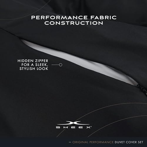 SHEEX Cooling Duvet Cover Set FullQueen Black 1