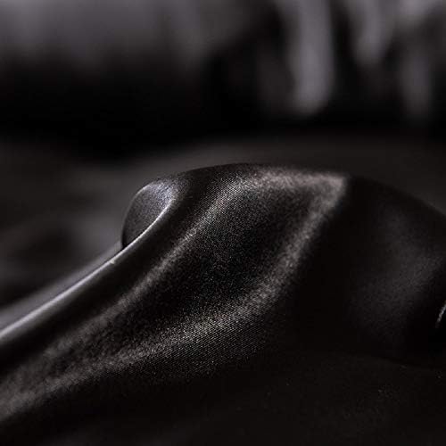 Erosebridal Black Silk Comforter Cover Set Queen Size