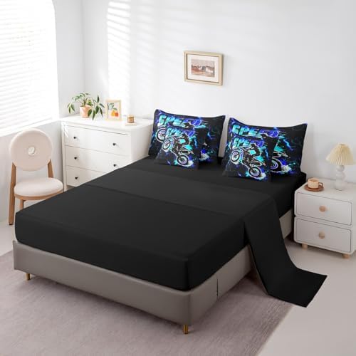 Feelyou Kids Dirt Bike 7Pcs Twin Bed in a Bag Set