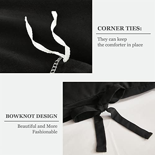 Annadaif Black Duvet Cover King Size 3 Piece Set