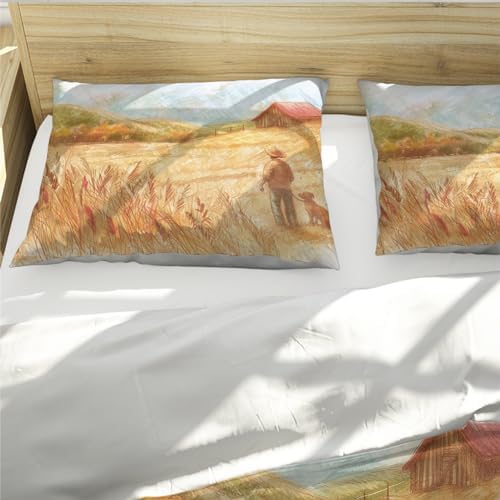 HOBBOY Kids Duvet Cover Set Animal Print Farmhouse