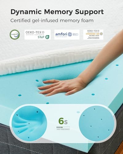 PERLECARE Queen Mattress Topper 4 Inch Cooling Memory Foam Pad