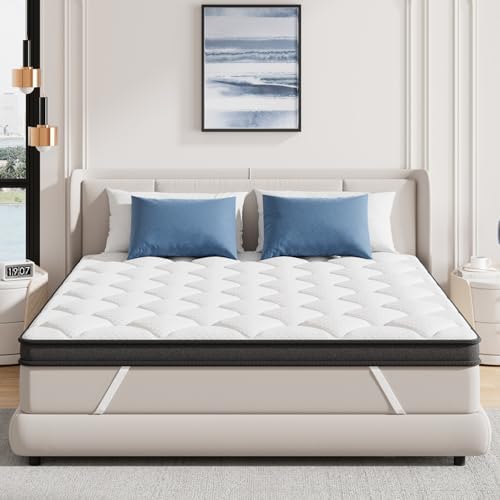 ELEMUSE 3 Inch Twin XL Mattress Topper with Cooling Pillowtop
