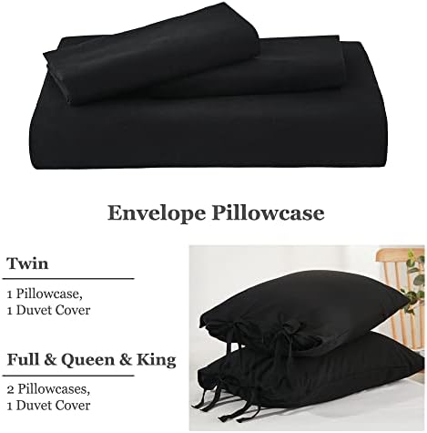 Annadaif Black Duvet Cover King Size 3 Piece Set
