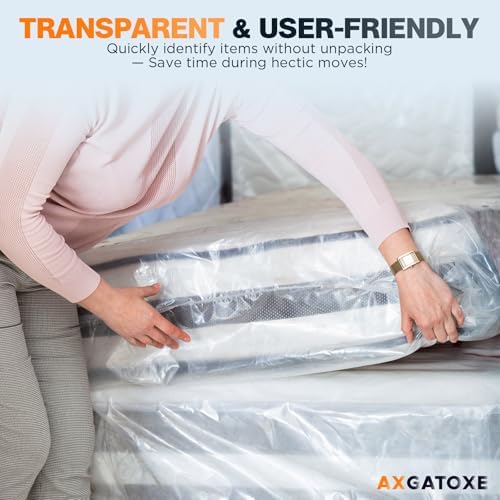 Axgatoxe Plastic Mattress Bag for Moving - King Size 4MIL