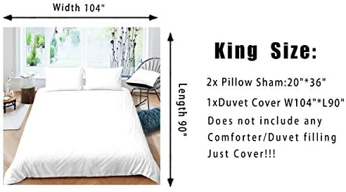 Feelyou No Glitter Duvet Cover Set with Silver Glitter Print