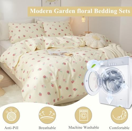 VClife Floral Queen Duvet Cover Set 3 Piece