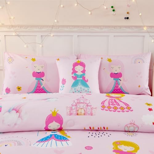 ANGIYUIN Princess Castle Comforter Set for Kids