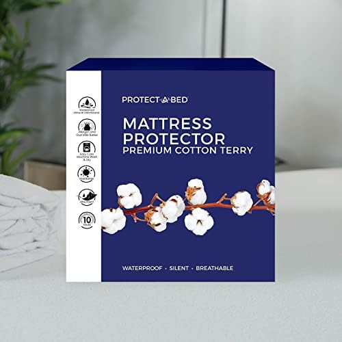 Protect-A-Bed Premium Cotton-Terry Mattress Protector Waterproof 5-Sided King