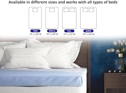 ROOST SLEEP Cool Cloud 3 Inch Gel Memory Foam Mattress Topper
