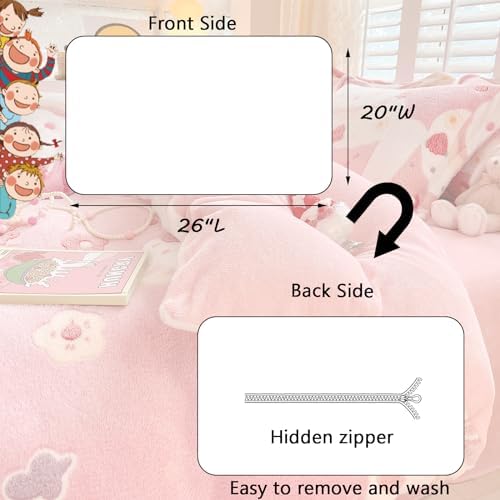 MorroMorn Pink Duvet Cover Set for Girls Kids