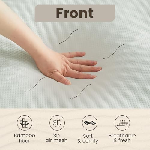QUIETSEA Reversible Queen Mattress Topper with Bamboo Viscose and Waterproof Cover 1