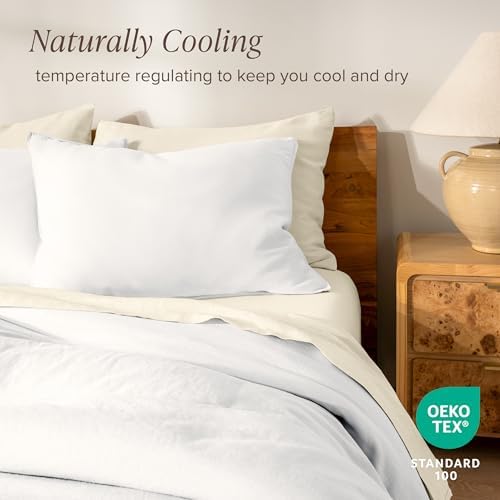 Bare Home Linen Duvet Cover Set - TwinTwin XL Soft White