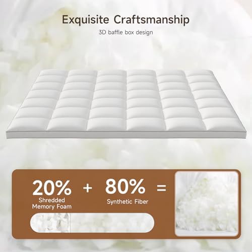 ONBRILL Mattress Topper Queen 80x60x2 with Memory Foam