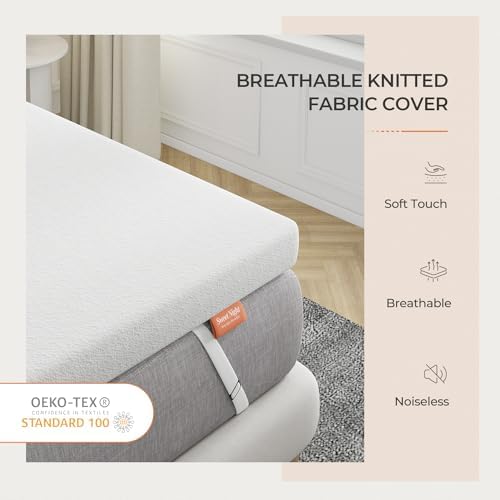 Sweetnight 4 Inch Memory Foam Mattress Topper