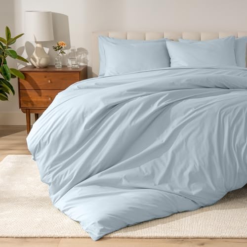 Bare Home Organic Cotton Duvet Cover Set - TwinTwin XL Winter Blue 1