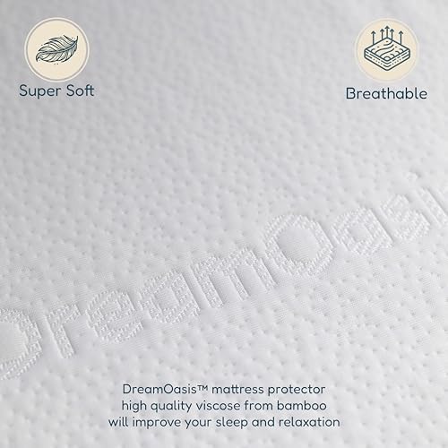 DreamOasis Waterproof Queen Mattress Protector - Bamboo Viscose Soft Breathable