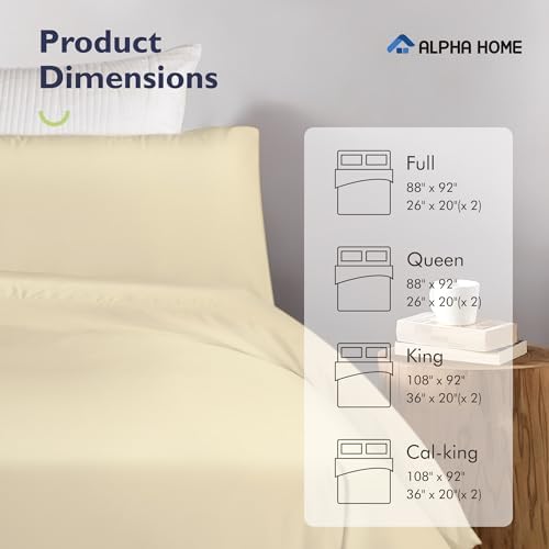 ALPHA HOME Queen Duvet Cover Set with Silk Feel