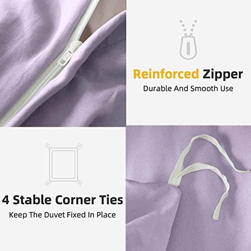 KimLuxz Lavender Duvet Cover Set Queen 3 Pieces