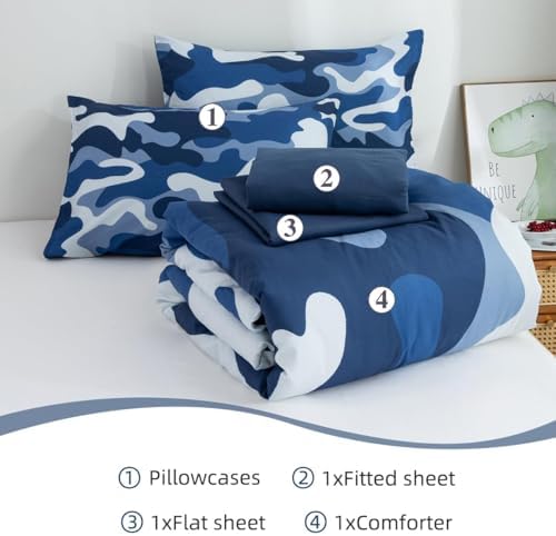 Holawakaka Camouflage Comforter Set 5 Pieces Full Size