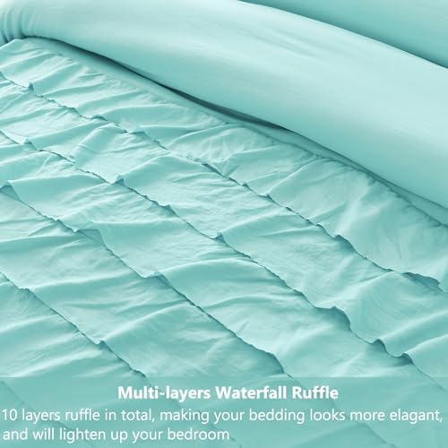 PERFEMET Teal Boho Full Comforter Set for Girls