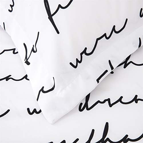 Homebed King Duvet Cover Set 3 Piece Reversible Love Letters White Black