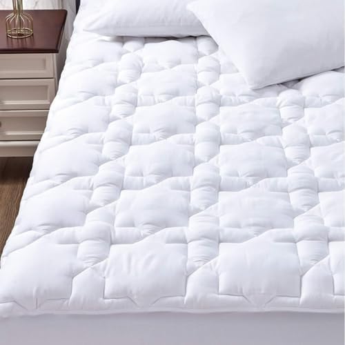 CozyLux Cal King Mattress Pad Deep Pocket 21 Non Slip Cotton Cooling Topper