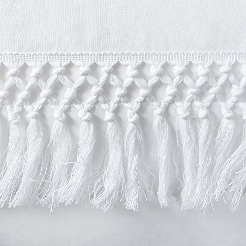 YINFUNG Boho White Fringe Duvet Cover Set Queen 3PC