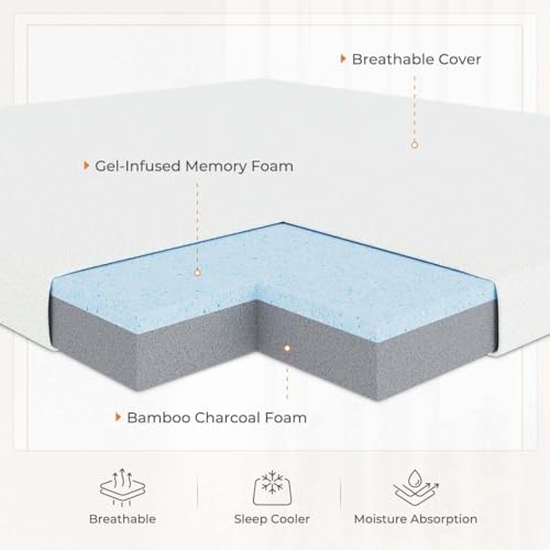 Sweetnight 4 Inch Memory Foam Mattress Topper