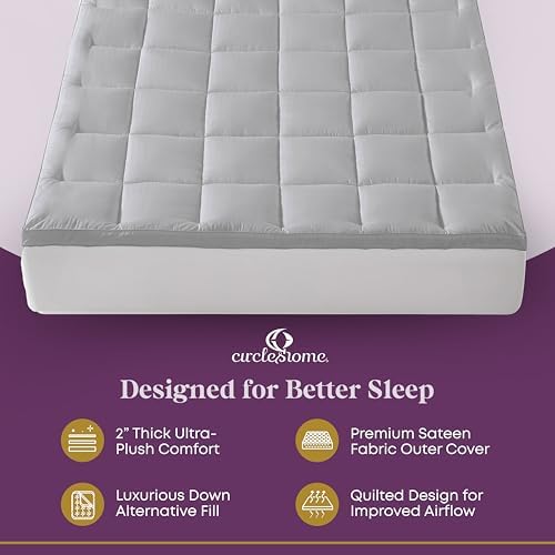 CirclesHome Full Size Mattress Topper - Plush Thick Fitted