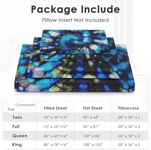 Pamnest Full Size Bed Sheet Set with Tie Dye Design 1