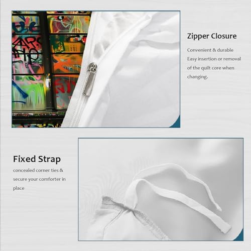 HOBBOY Graffiti Stained Glass Duvet Cover Set 3 Pieces