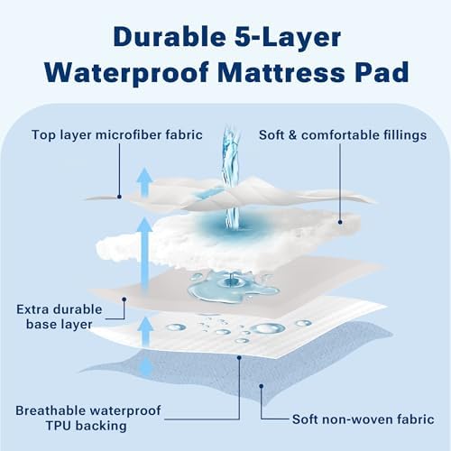 Sleep Philosophy Waterproof Queen Mattress Pad for Sofa Bed