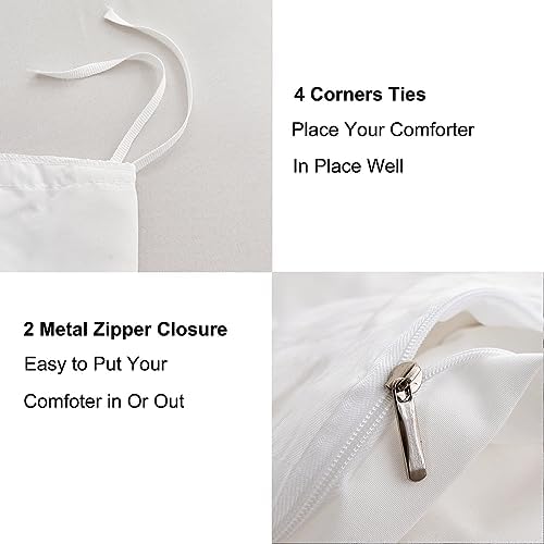 DuShow Seersucker Queen Duvet Cover Set 3 pcs White