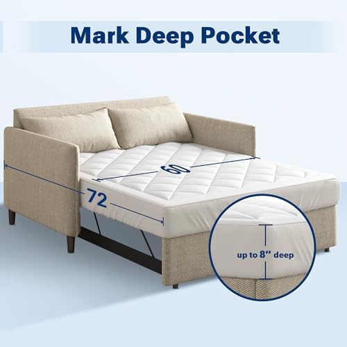 Sleep Philosophy Waterproof Queen Mattress Pad for Sofa Bed