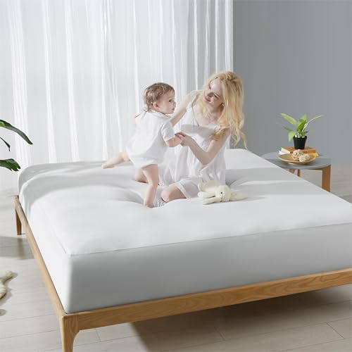 KUB Mattress Topper with Cooling Protector and Fitted Sheet Set