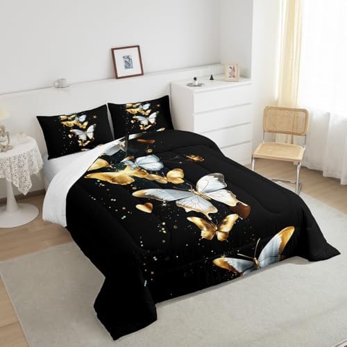 Feelyou Butterfly Comforter Set Queen Size