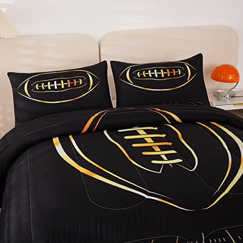 MWMWMW Football Comforter Set for Boys