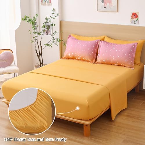 Menghomeus Queen 7-Piece Comforter Set Dandelion Butterfly Print